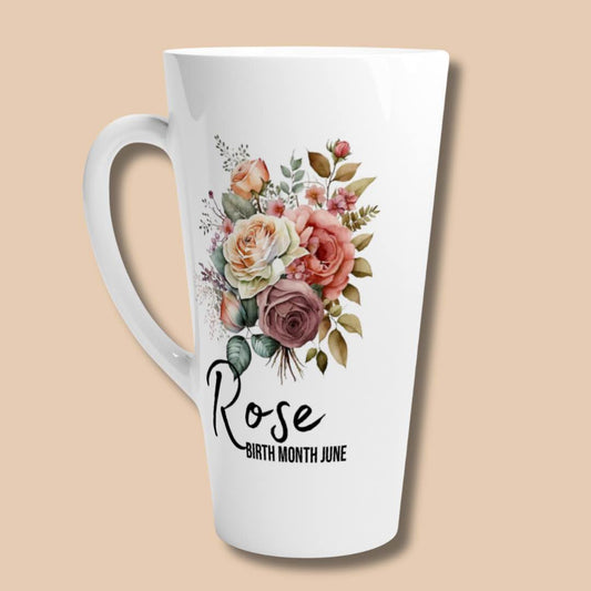 Rose, birth month June flower-Latte 17oz Mug