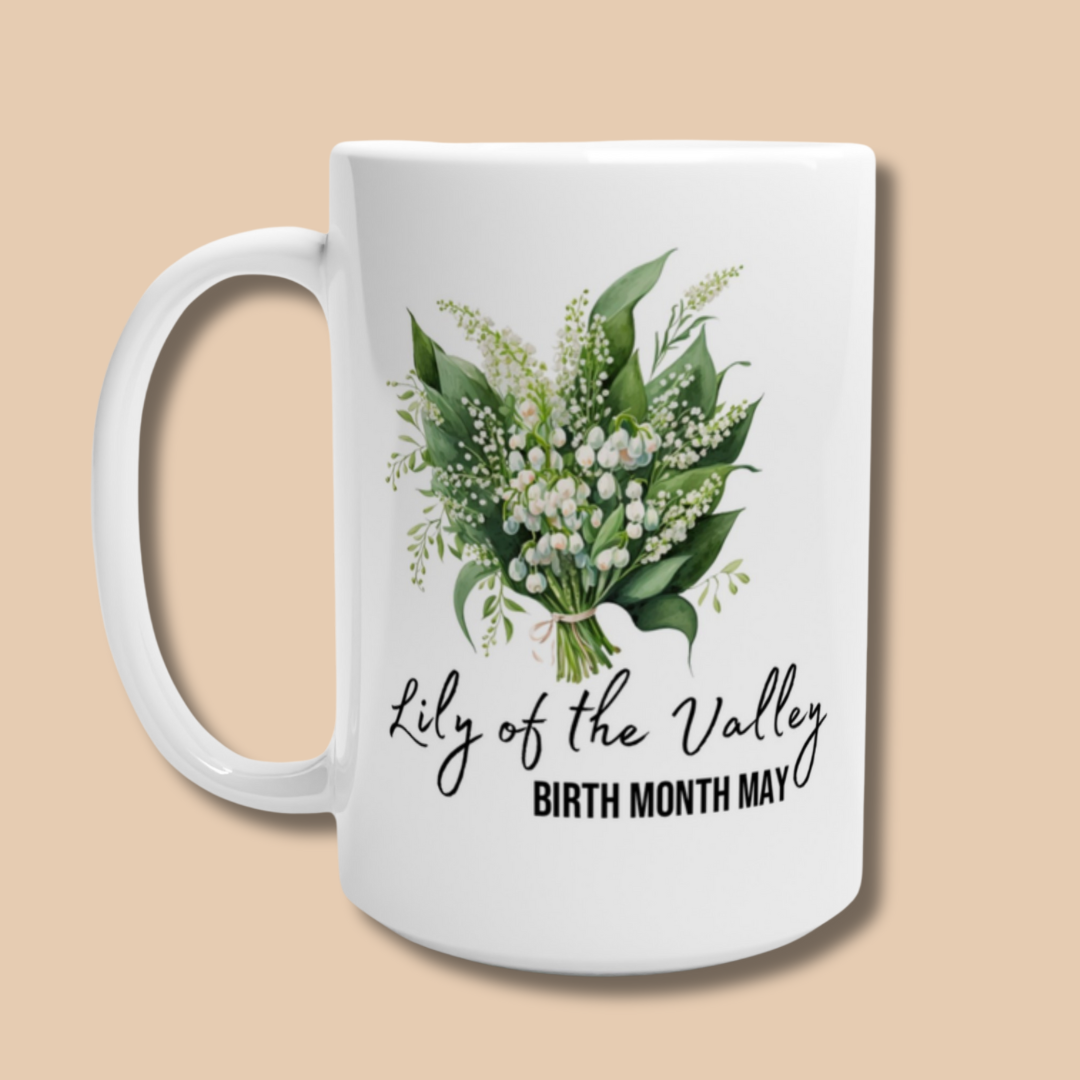 Birth month may flower 15oz ceramic mug