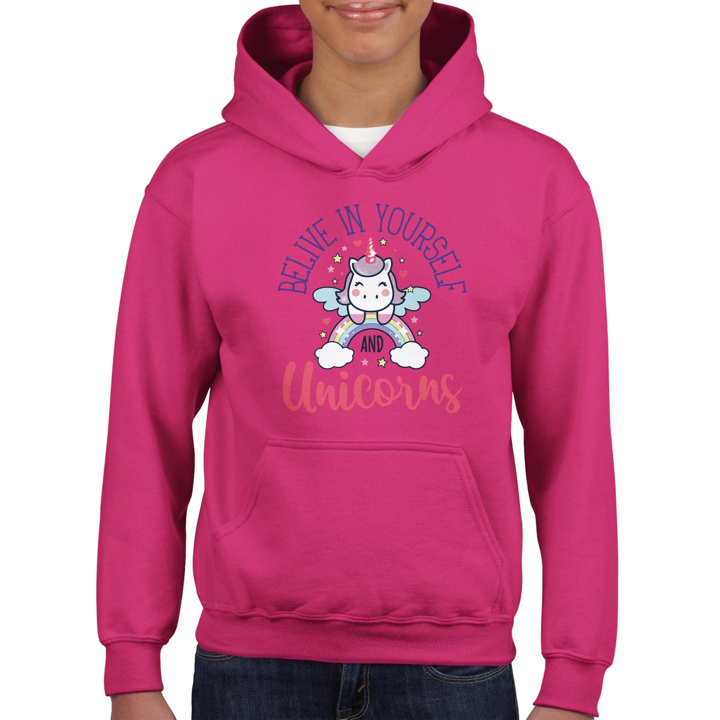 Believe in yourself and unicorns Classic Kids Pullover Hoodie