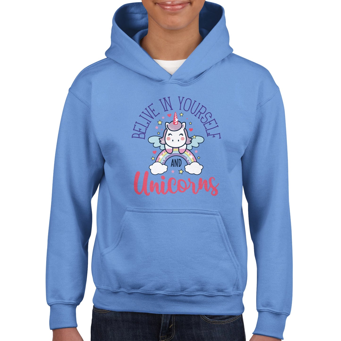 Believe in yourself and unicorns Classic Kids Pullover Hoodie