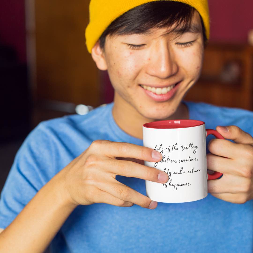 11oz ceramic mug with red colour inside