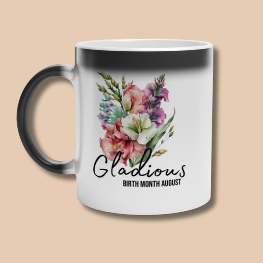 Gladiolus flower-birth month August -magic 11oz mug-Alinaimprints 