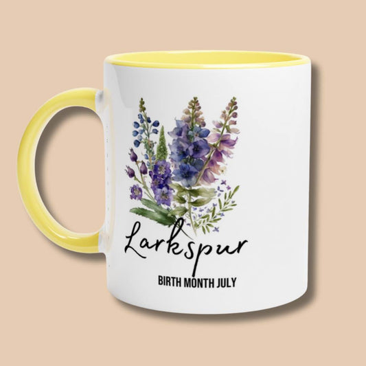 Larkspur flower- 11oz Mug with Colour Inside