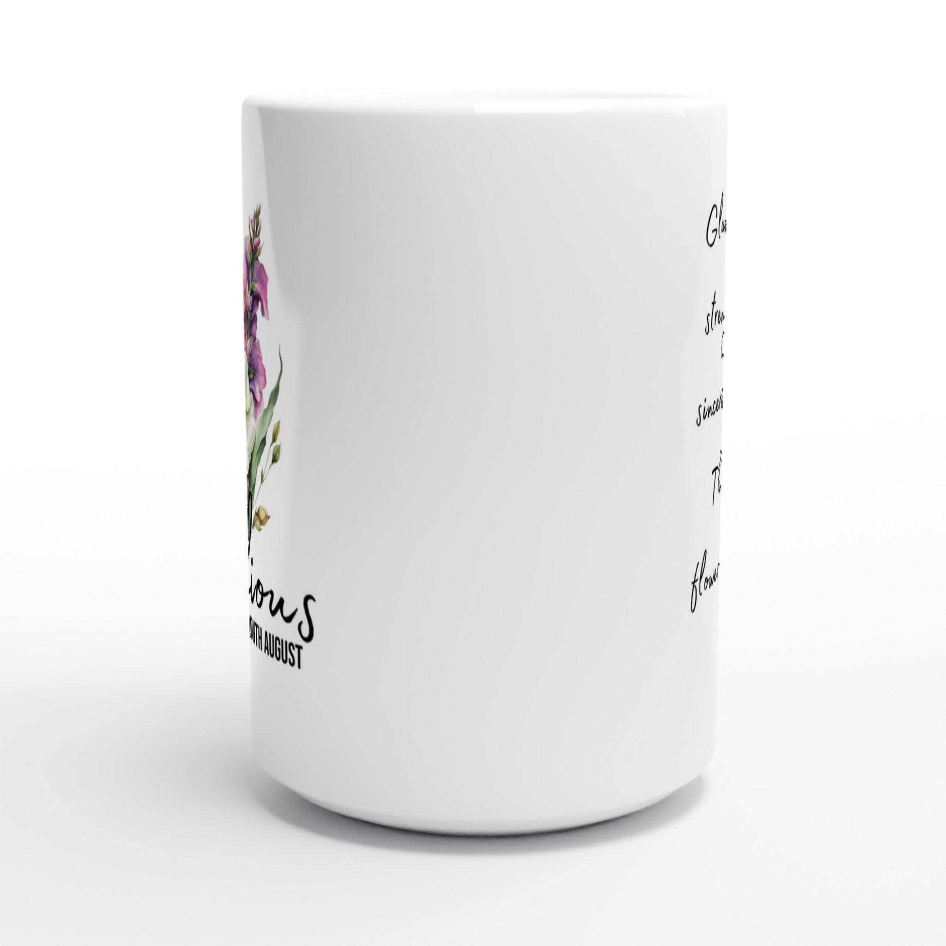 Gladiolus flower- birth month August-15oz mug-front-Alinaimprints 