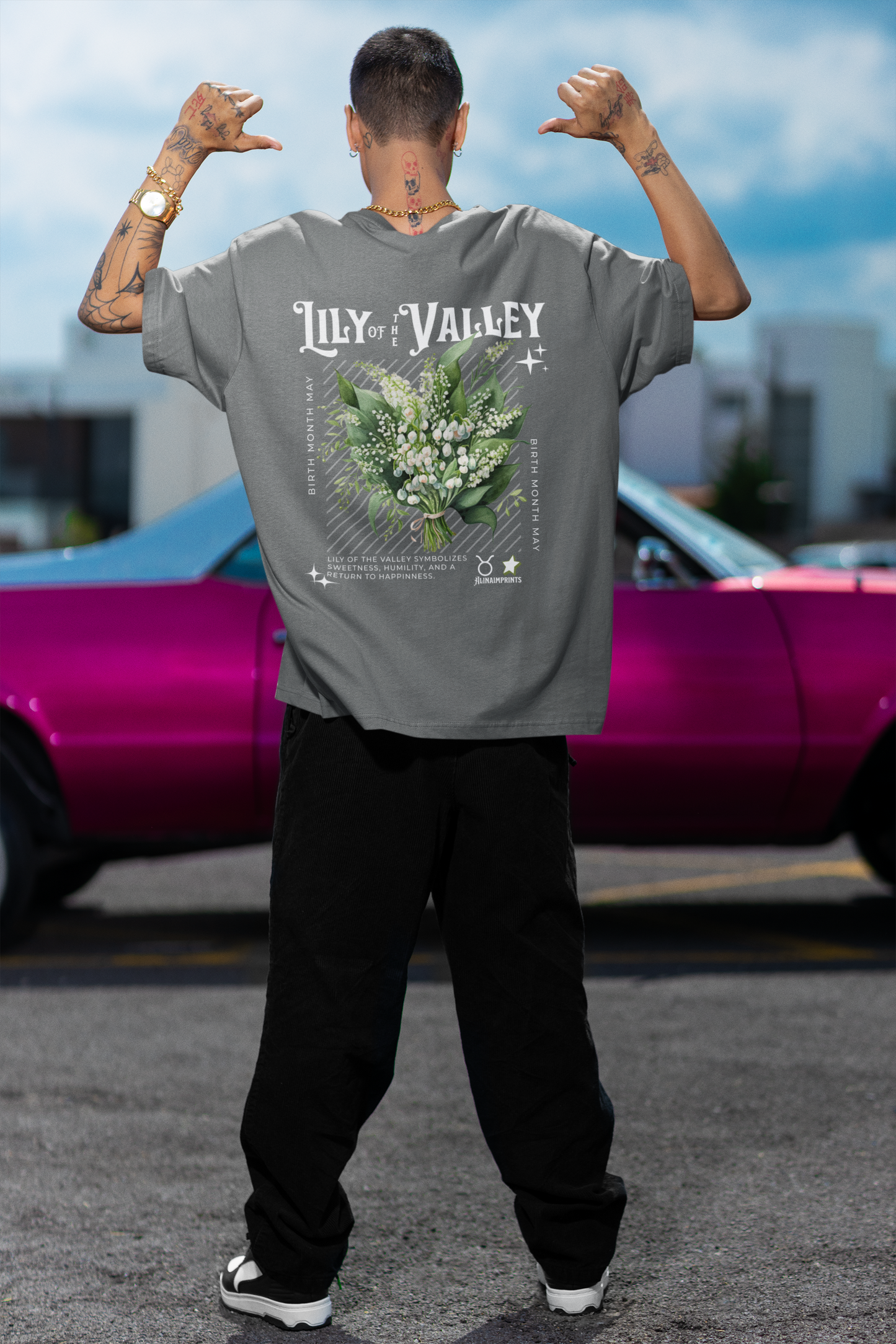 Lily of the Valley, birth month May flower Heavyweight Unisex Crewneck T-shirt