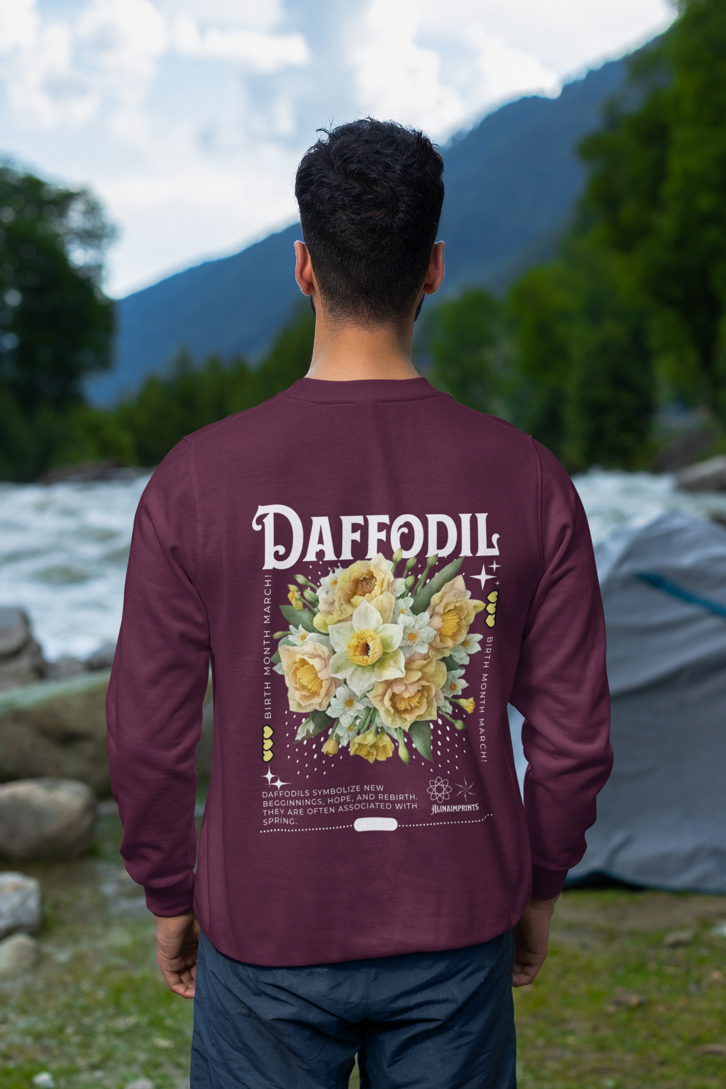 Daffodil, birth month march flower Classic Unisex Crewneck Sweatshirt