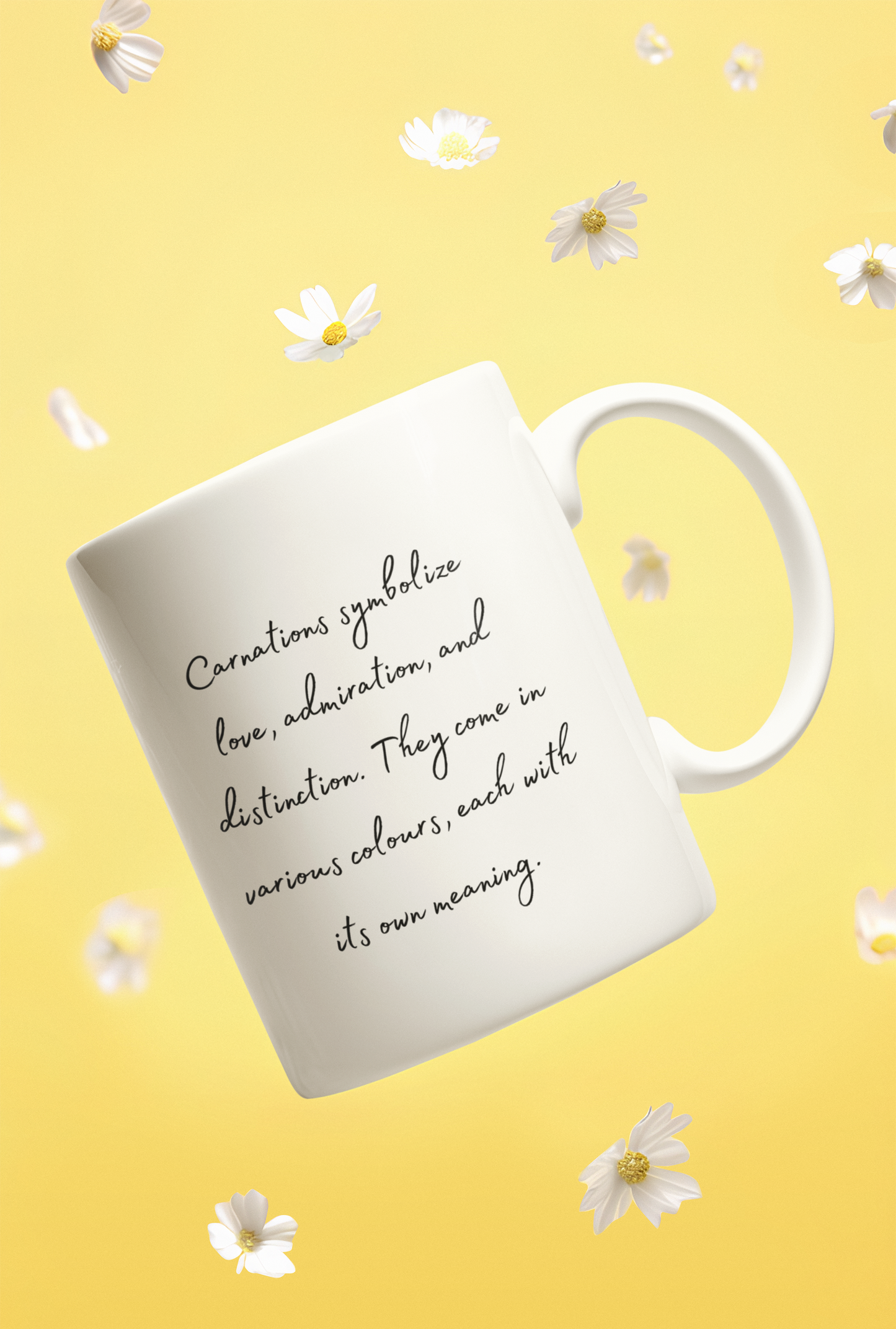 Carnation, birth month January flower White 11oz Ceramic Mug