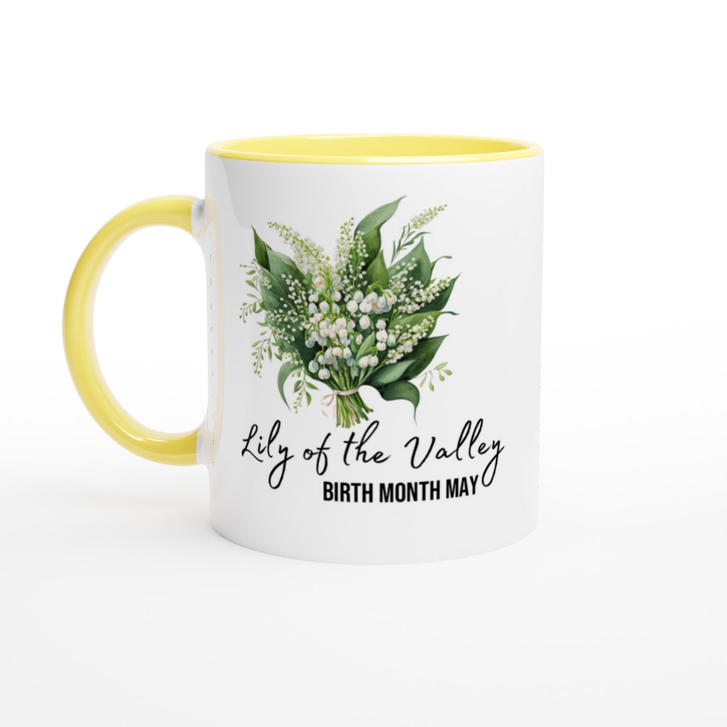 11oz coffee mug with yellow colour inside