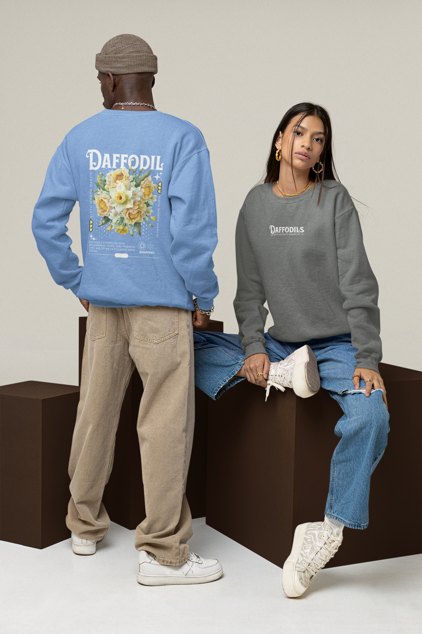 Daffodil, birth month march flower Classic Unisex Crewneck Sweatshirt