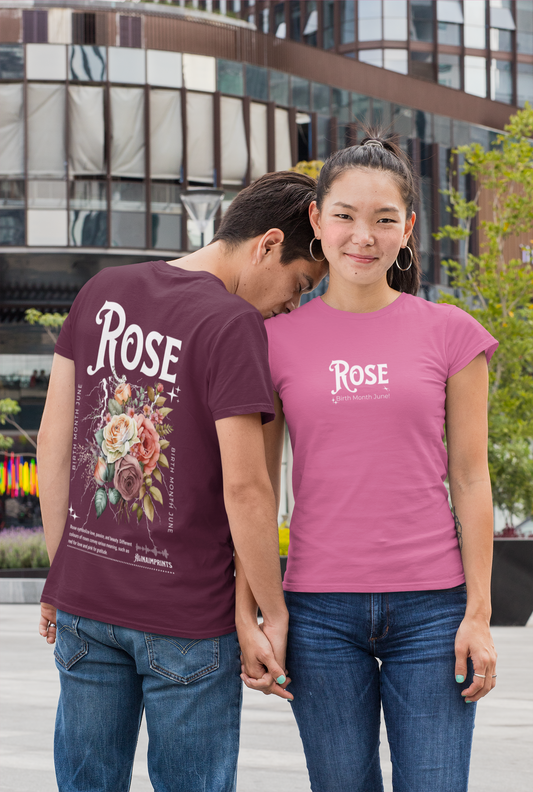 Rose, birth month June flower Heavyweight Unisex Crewneck T-shirt