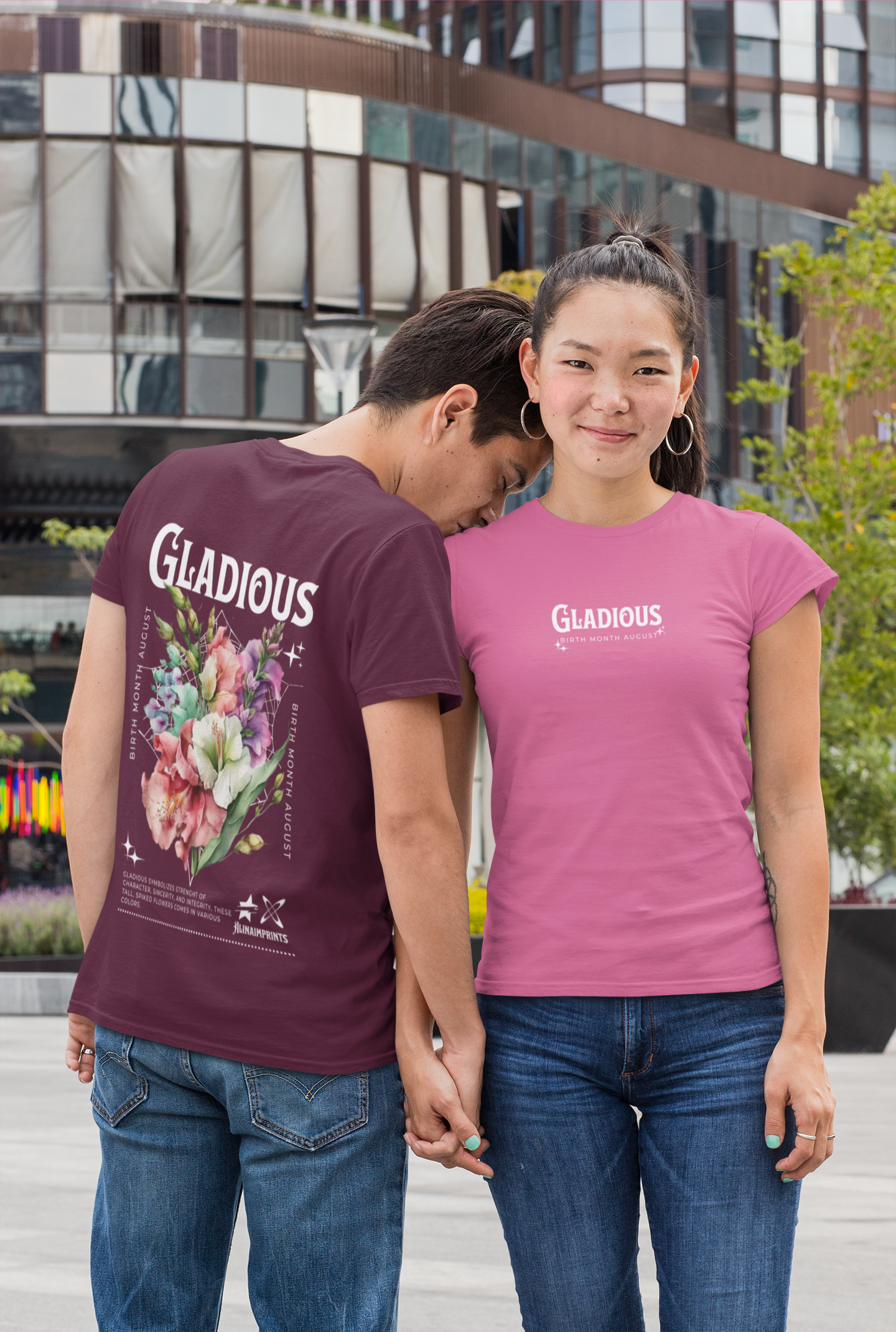 Gladiolus, birth month August flower Heavyweight Unisex Crewneck T-shirt