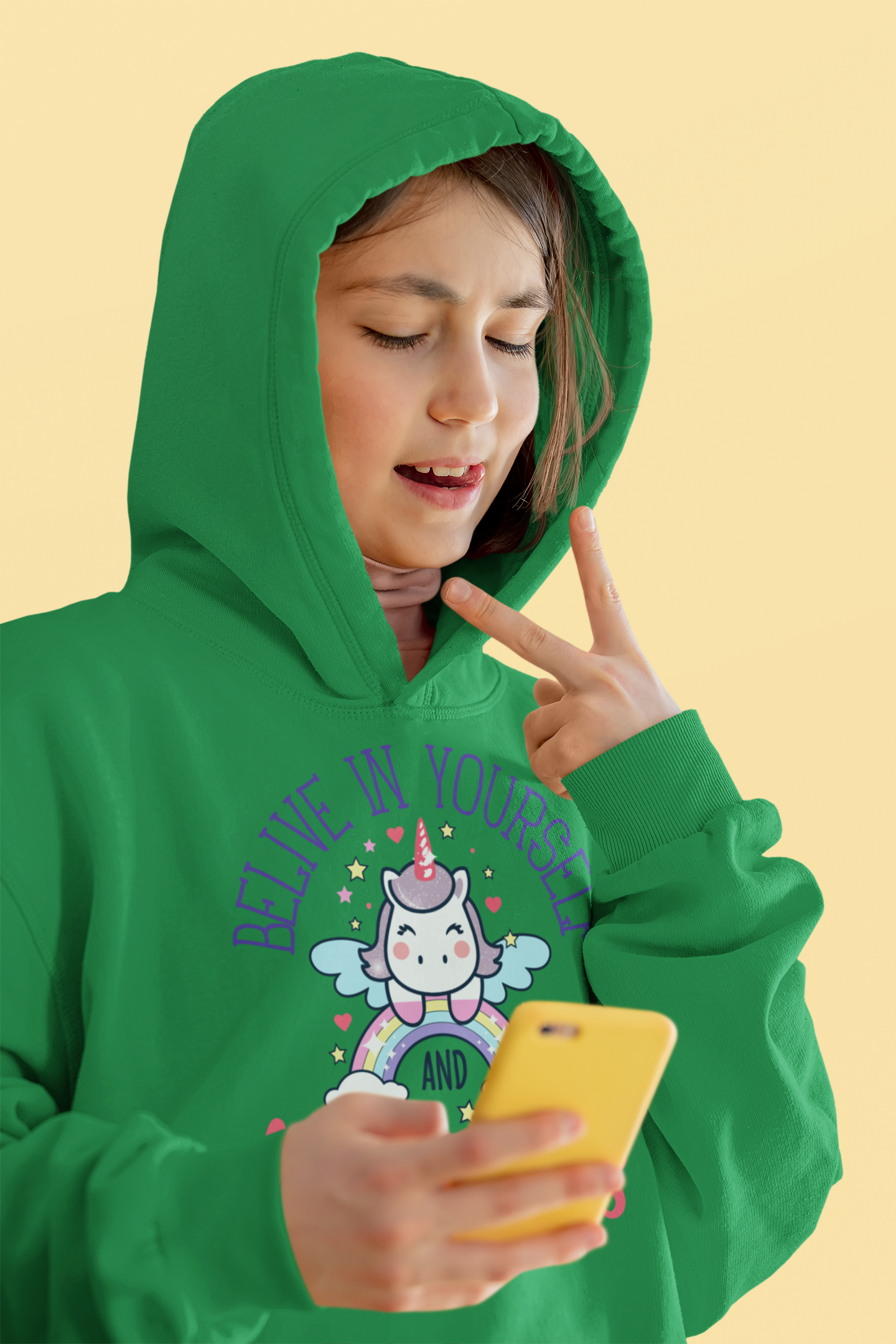 Believe in yourself and unicorns Classic Kids Pullover Hoodie