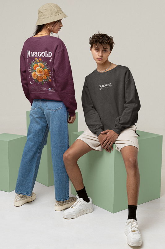 Marigold, birth month October flower Classic Unisex Crewneck Sweatshirt