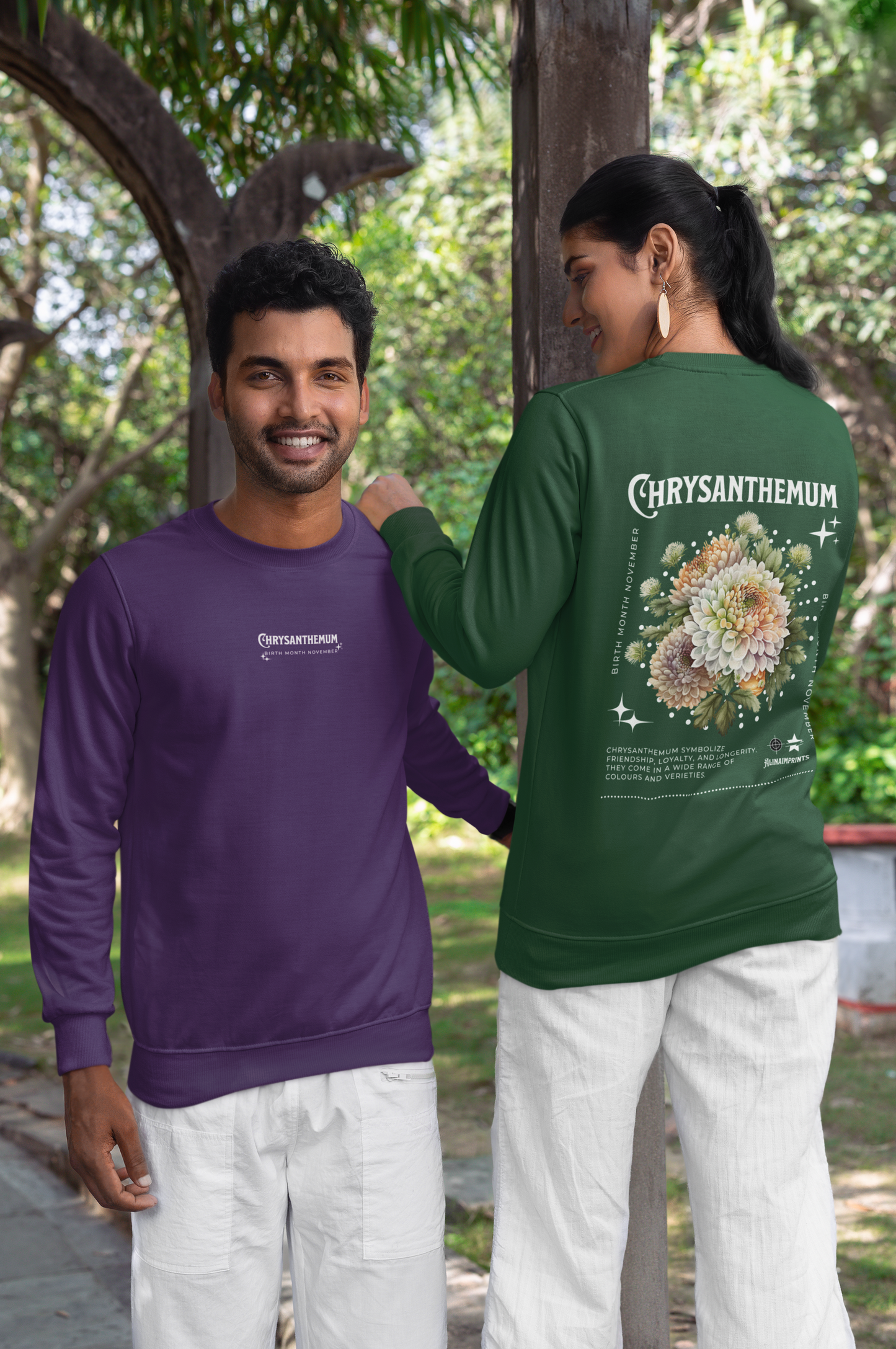 Chrysanthemum, birth month November flower Classic Unisex Crewneck Sweatshirt